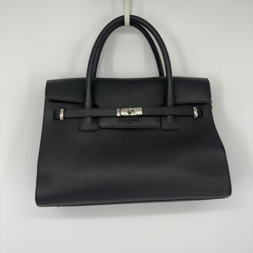 Sabatier 1947 Black Leather Top-Handle Briefcase - Classic Structured Style
